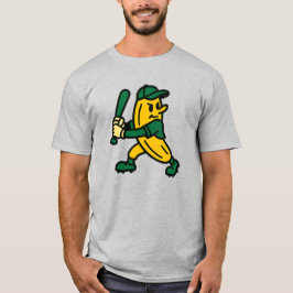 Banana Baseball Player Tecknad Mascot Roligt T Shirt