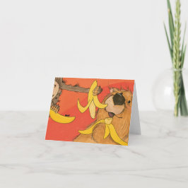 Banana Bear and Monkey / Note Card Kort