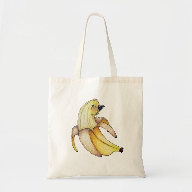 Banana Bird Canvas Tote Bag | Canvas Matkasse Tygkasse (Framsidan)