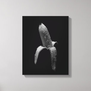 Banana Black and White Porträtt Canvastryck