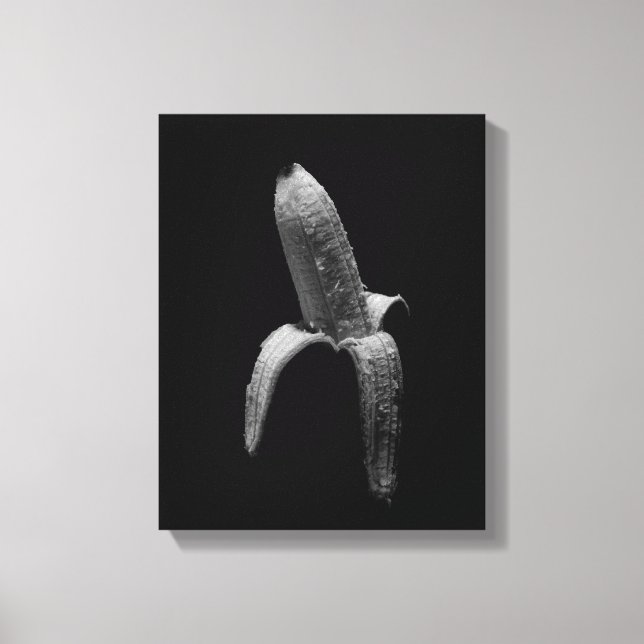 Banana Black and White Porträtt Canvastryck (Framsida)