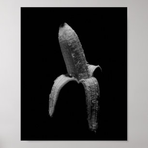 Banana Black and White Porträtt Poster