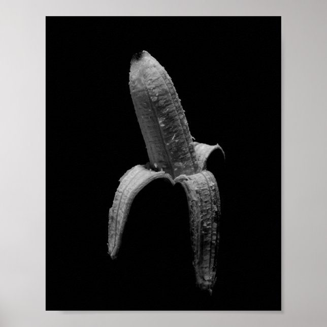 Banana Black and White Porträtt Poster (Framsidan)