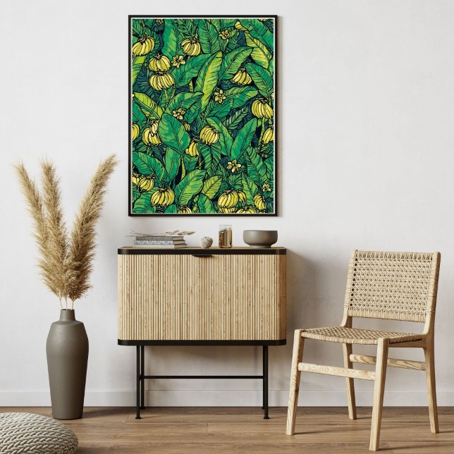Banana blad & frukt kombination | Tropisk djungel  Poster (Skapare uppladdad)
