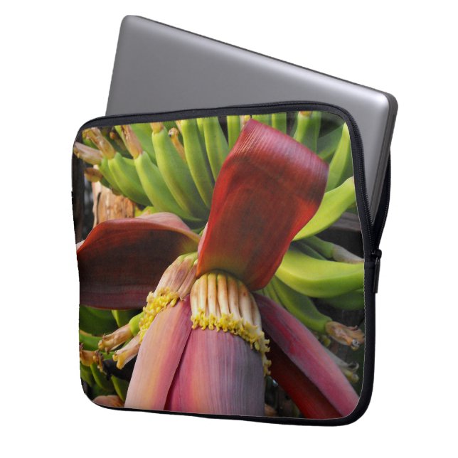 Banana Blomma Laptop Sleeve (Framsidan Vänster)