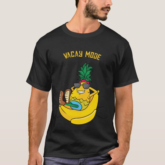 Banana Boat Pineapple Vacay Mode T Shirt (Framsida)