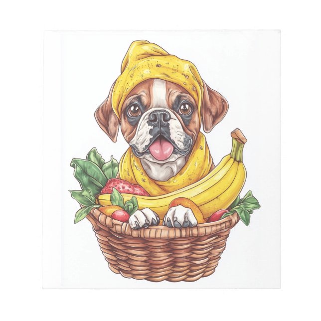 Banana Boxer � Roligt Frukt Hund Anteckningsblock (Framsida)