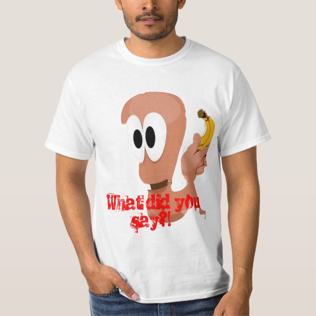 banana-boy-worm-from-worms-2992 kopierar, vad t shirt (Framsida)