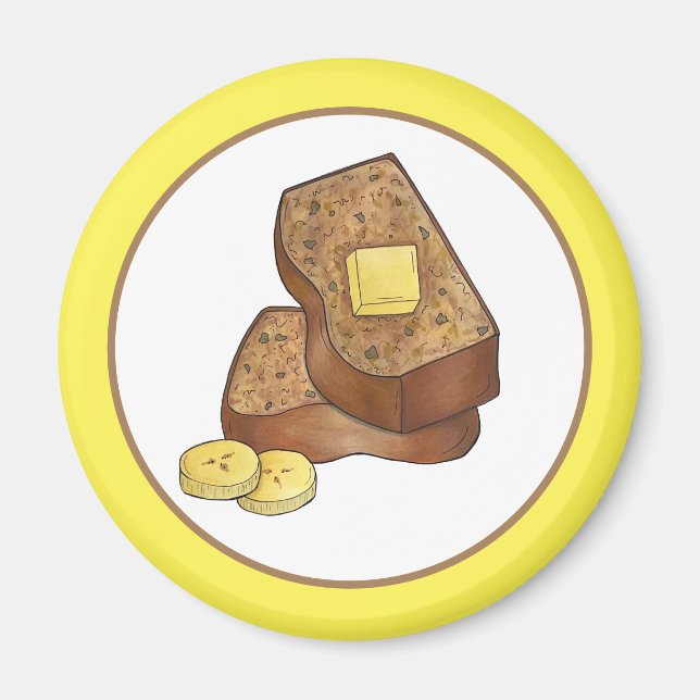 Banana Bread Homemade Bake Sale Bakery Magnet (Framsidan)