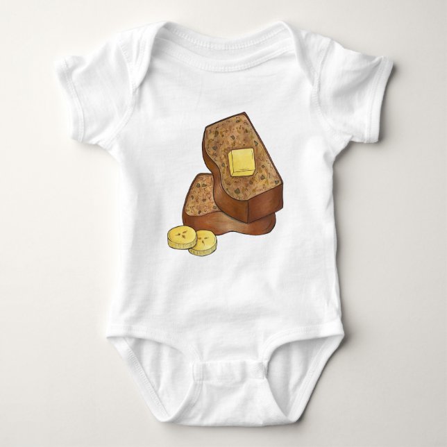 Banana Bread Loaf Segce Butter Baker Baking Food T Shirt (Framsida)