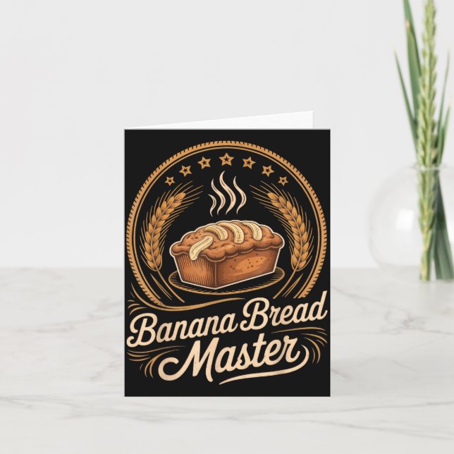 Banana Bread Master Baker Chef Humor Fall Baking L Kort (Framsida)