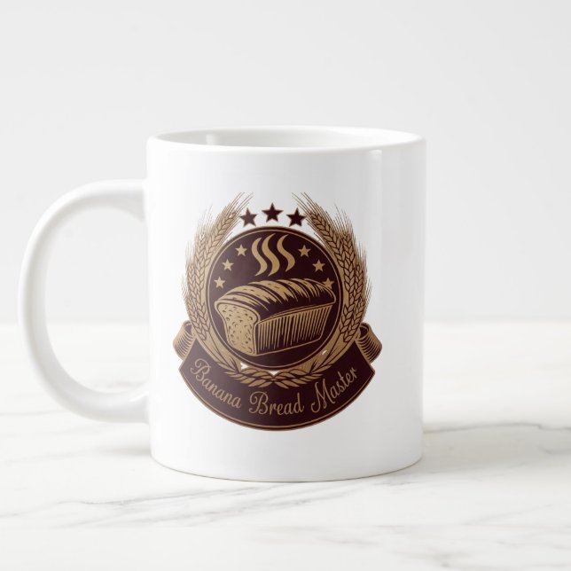 "Banana Bread Master Emblem - Rustic Bakery Älskar Jumbo Mugg (Vänster)