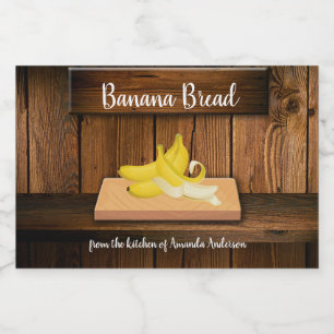 Banana Bread Product Label 3"x2" Mat Etiketter