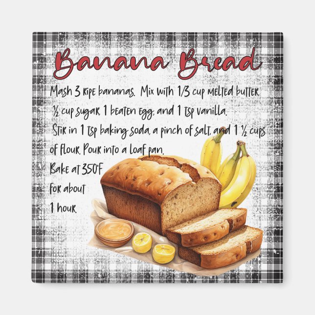 Banana Bread Recipe Magnet (Framsidan)