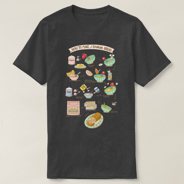 Banana Bread Recipe T Shirt (Design framsida)
