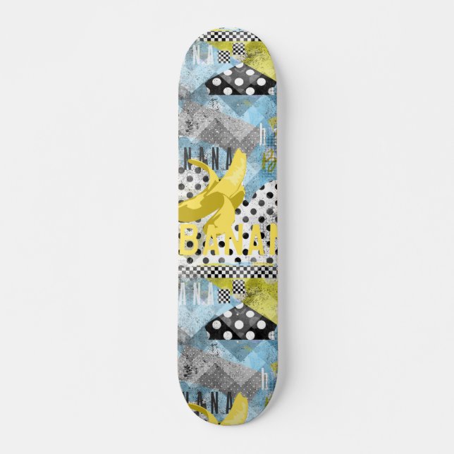 Banana collage art mini skateboard bräda 18,5 cm (Framsida)