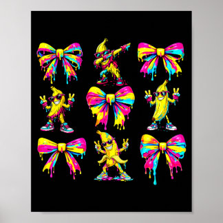 Banana coquette bow drip kids men women youth boys poster