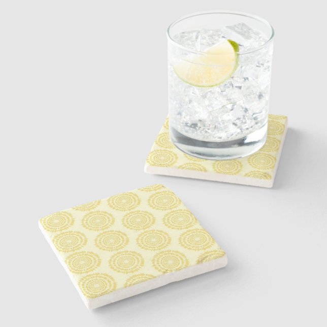 Banana Cream Boho Prated Stone Underlägg (Sidan)