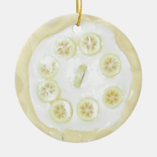 Banana Cream Paj Food Dessert Julgransprydnad Keramik