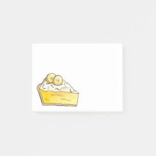 Banana Cream Paj Slice Dessert Foodie har sin egen Post-it Block