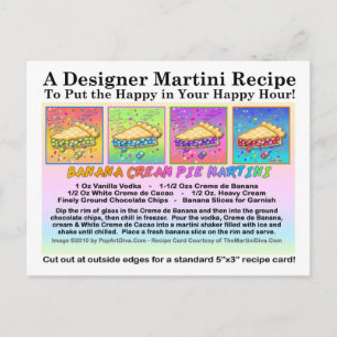 Banana Cream Pie Martini Receptkort Postkort Vykort