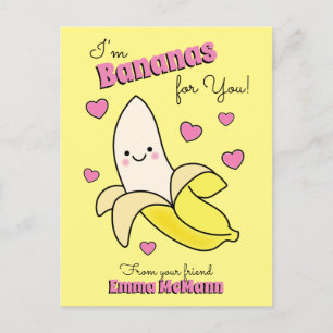 Banana Cute Kids Valentindagen Kawaii-vykort Vykort