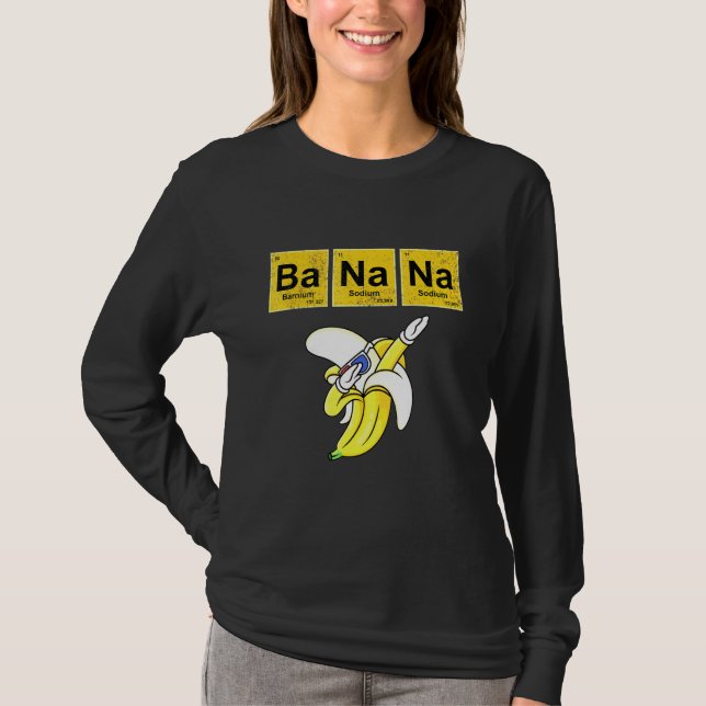 Banana Elemental Square Chemistry Science Lacher T Shirt (Framsida)