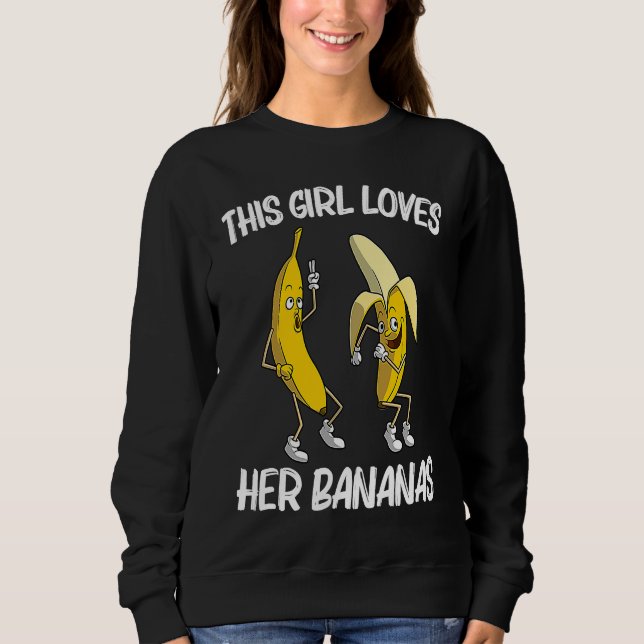 Banana  For Girls Women Tropical Banana Fruit T Shirt (Framsida)