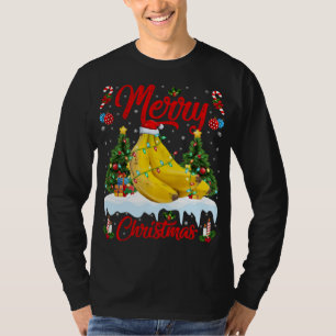 Banana Fruit Älskare Julafton Lighting Santa Hat B T Shirt