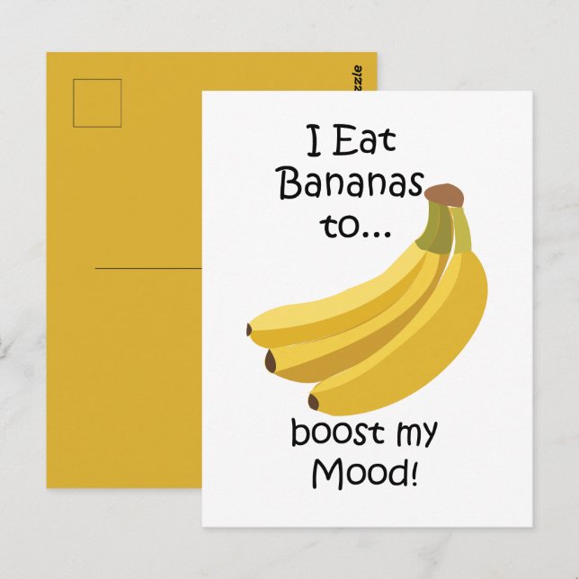 Banana Fruit Boost My Mood Funny Vykort (Fram/baksida)