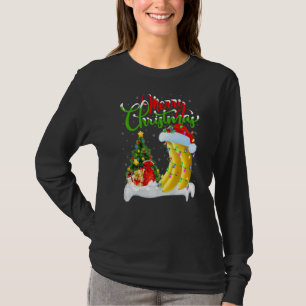 Banana Fruit Julafton Dekoration Santa Banana Kris T Shirt