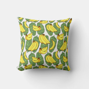 Banana Fruit Löv Tropical Mönster Kudde