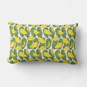 Banana Fruit Löv Tropical Mönster Lumbarkudde