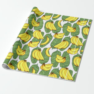Banana Fruit Löv Tropical Mönster Presentpapper