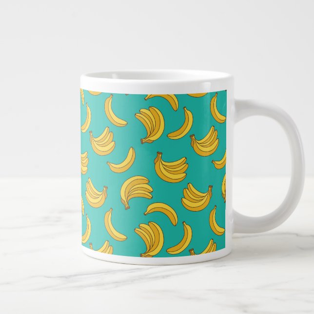 Banana Fruit Roligt Mönster Jumbo Mugg (Höger)