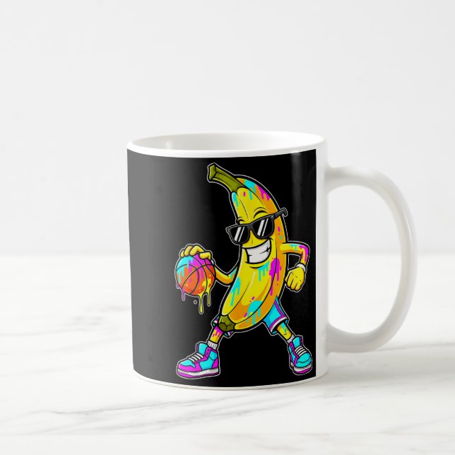 Banana Funny Basketball Drip Kids Youth Boys Girls Kaffemugg (Höger)