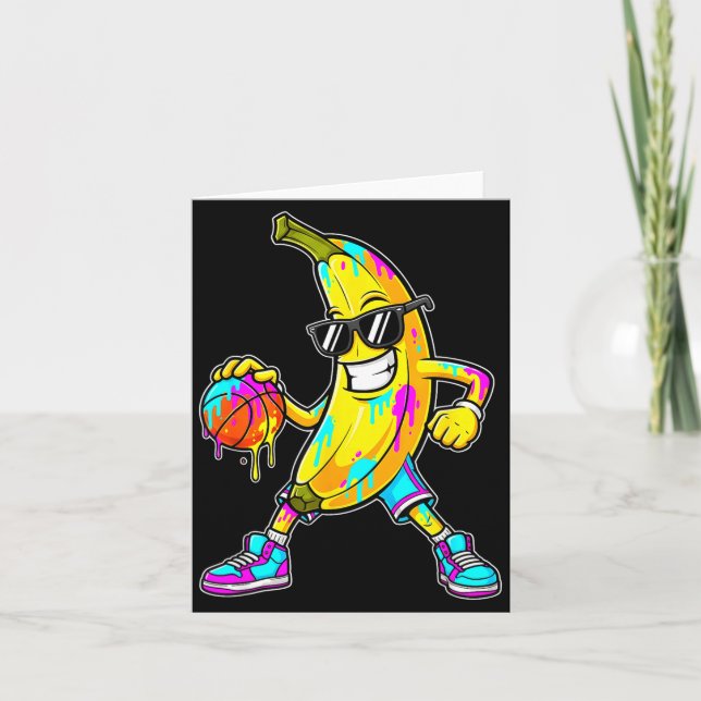 Banana Funny Basketball Drip Kids Youth Boys Girls Kort (Framsida)