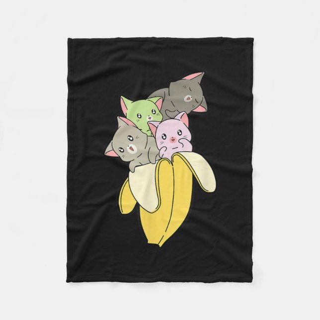 Banana Funny Cat | Cute Kitten Gift Fleecefilt (Framsidan)