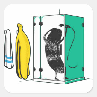Banana Fyrkantigt Klistermärke