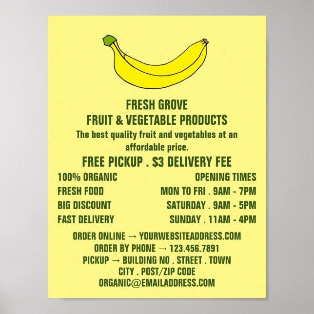 Banana, Greengrocers-reklam Poster (Framsidan)