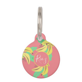 Banana Grönskande Mönster Rosa Grönt  Djurbricka