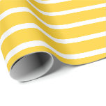 Banana Gult White Vågrät Stripe Presentpapper<br><div class="desc">Papper för Gult av bananer och vitt Vågrät med stripe</div>