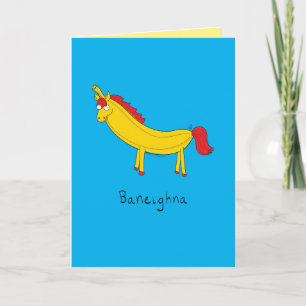 Banana Horse Cute Kids Kort