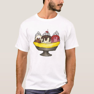 Banana Ice Cream Sundae Split Foodie Junk Food T Shirt