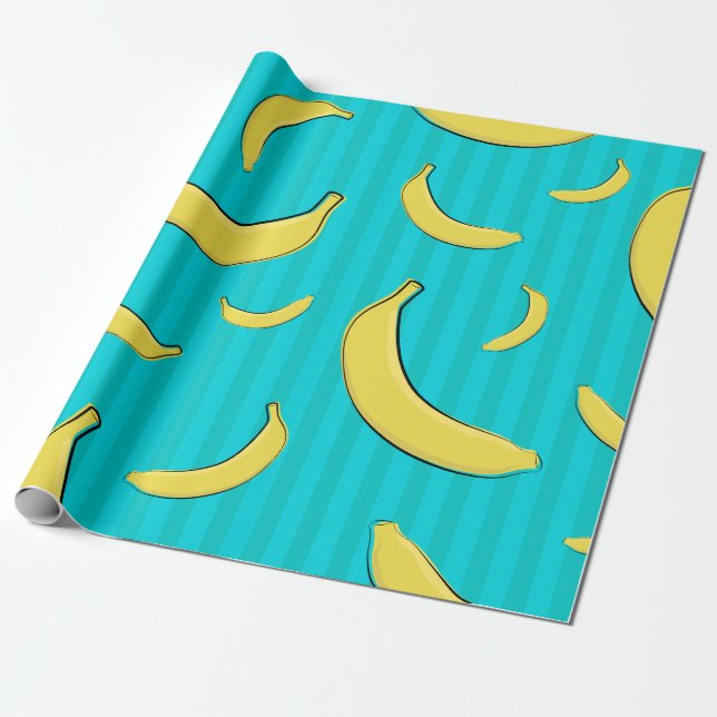 Banana Illustration Presentpapper (Utrullad)