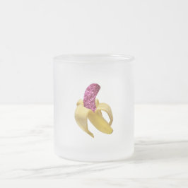 Banana in faux Rosa Glitter Ser Delicious Frostad Glasmugg