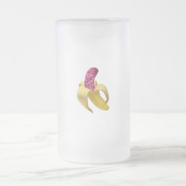Banana in faux Rosa Glitter Ser Delicious Frostat Ölglas