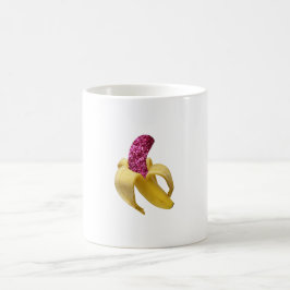 Banana in faux Rosa Glitter Ser Delicious Kaffemugg