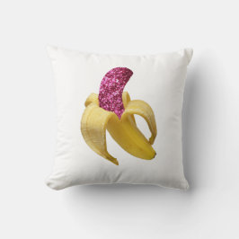 Banana in faux Rosa Glitter Ser Delicious Kudde