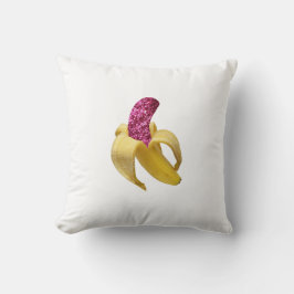 Banana in faux Rosa Glitter Ser Delicious Kudde